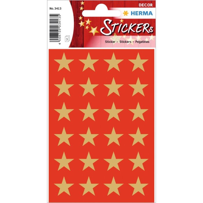 Herma Decor Pegatina Estrellas 5 puntas oro Ø15 mm