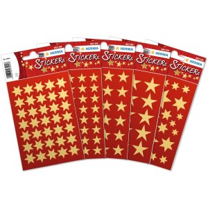 Herma Decor Pegatina Estrellas 5 puntas oro Ø15 mm