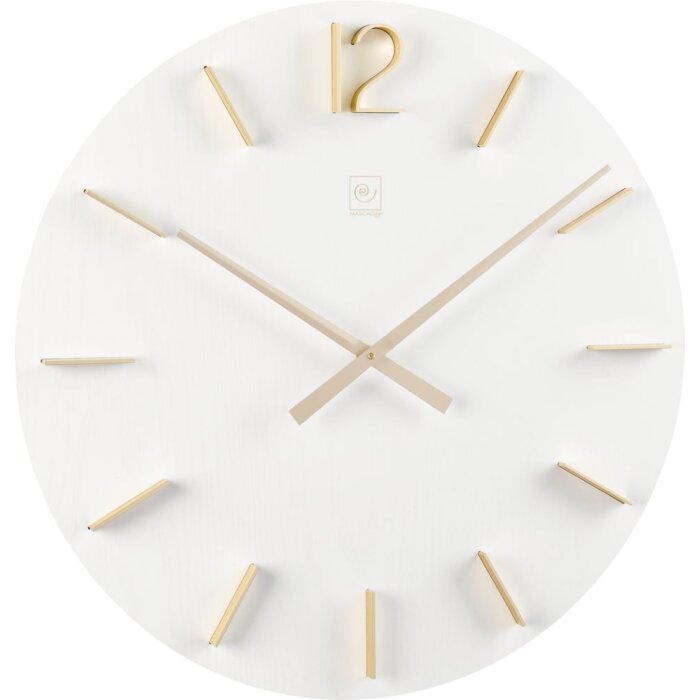 20QM578 Reloj de pared Mascagni 50 cm blanco
