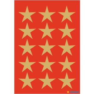 HERMA Adhesivo navideño estrellas 5 puntas dorado Ø 22 mm