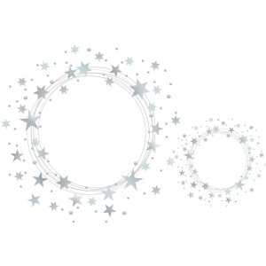 Pegatina estrellas 5 puntas, plata Ø 13 mm