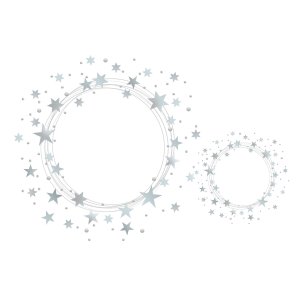 Pegatina HERMA estrellas 5 puntas, plata Ø 22 mm