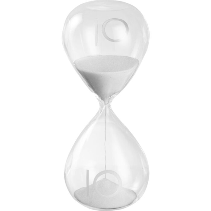 20QTEN Mascagni reloj de arena blanco 15 cm aprox. 10 minutos
