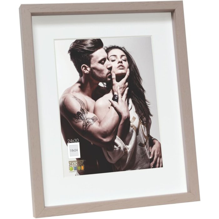 Marco con passepartout madera taupe S223K7