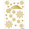 Pegatina de Navidad HERMA MAGIC estrellas + cola, purpurina