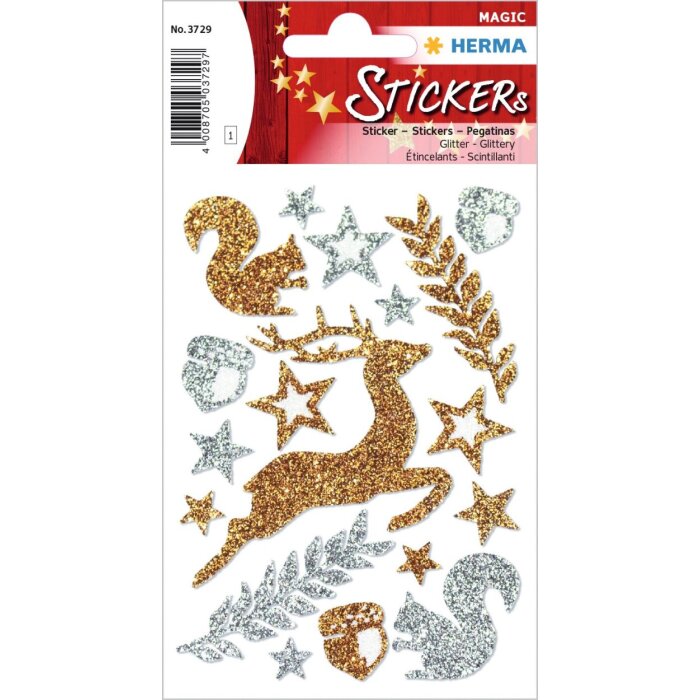 HERMA MAGIC pegatinas animales del bosque, brillantes