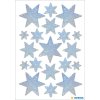 HERMA Pegatina de Navidad Estrellas Holo plata