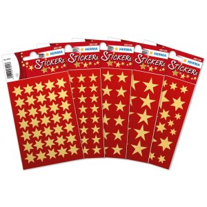 Pegatina HERMA estrellas oro Ø 16 mm
