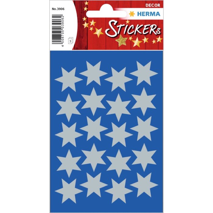 Herma Pegatinas Navidad Pegatina Estrellas plata Ø 21 mm