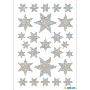 Adhesivo STARS plata sobre folio