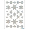 Adhesivo STARS plata sobre folio