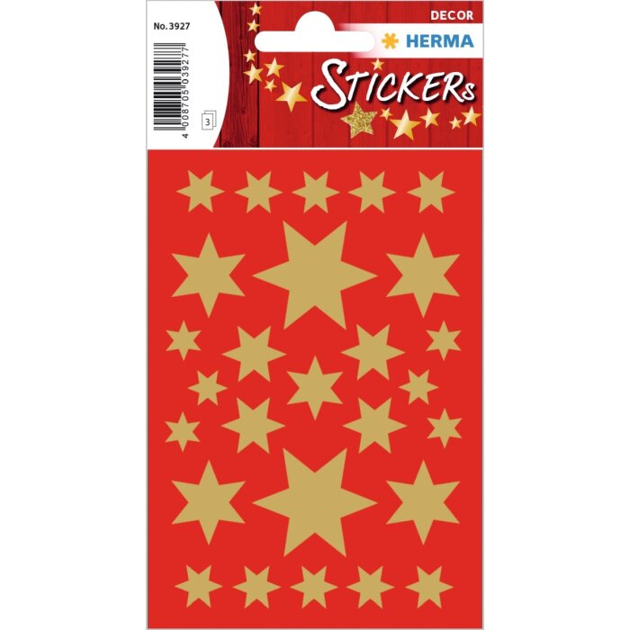 Adhesivos navideños Herma DECOR STARS, ORO