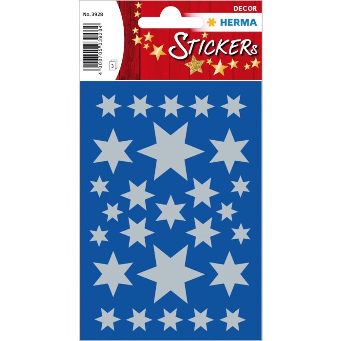 Pegatina de Navidad HERMA Estrellas plata