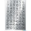 Números 13x12 mm 1-100 Papel de plata negro 4 hojas