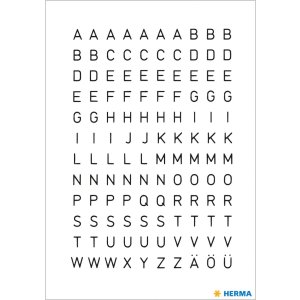 Letras 5 mm A-Z folio intemperie transparente negro 2 hojas