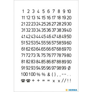1-100 VARIO números etiquetas negro 2 hojas