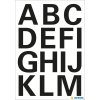 Letras 25 mm A-Z folio intemperie negro 2 hojas.