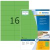 Etiquetas A4 verde 105x37 mm papel mate 1600 unid.