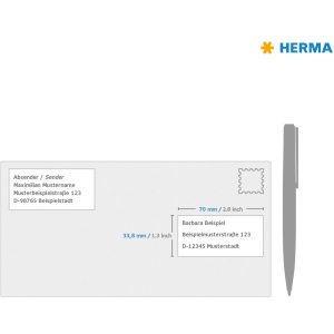 Etiquetas Premium A4, papel blanco 70x33,8 mm mate 2400 unid.