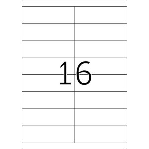 Etiquetas Premium A4, papel blanco 105x33,8 mm mate 1600 unid.
