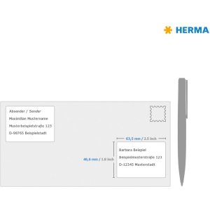 Etiquetas para direcciones Premium A4, papel blanco 63,5x46,6 mm mate 1800 unid.