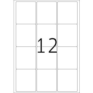 Etiquetas Premium A4, papel blanco 63,5x72 mm mate 1200 unid.