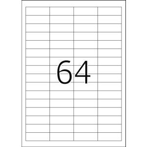 Etiquetas Premium A4, papel blanco 63,5x72 mm mate 1200 unid.