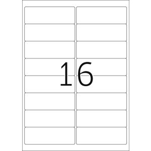 Etiquetas para direcciones Premium A4, papel blanco 99,1x33,8 mm mate 1600 unid.