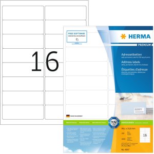 Etiquetas para direcciones Premium A4, papel blanco...