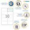 Etiquetas para direcciones Premium A4, papel blanco 99,1x57 mm mate 1000 unid.