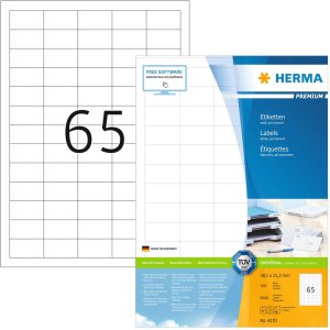 Etiquetas Premium A4, blanco 38,1x21,2 mm papel mate 6500...