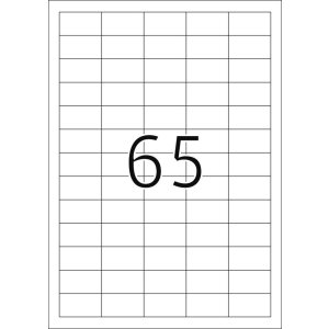 Etiquetas Premium A4, blanco 38,1x21,2 mm papel mate 6500 unid.