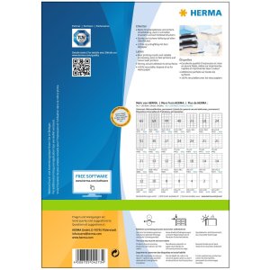 Etiquetas Premium A4, papel blanco 52,5x21,2 mm mate 5600 unid.