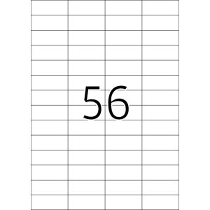 Etiquetas Premium A4, papel blanco 52,5x21,2 mm mate 5600 unid.