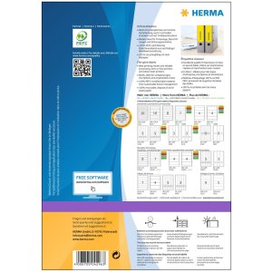 Etiquetas para carpetas A4 amarillas 192x61 mm papel opaco mate 400 unid.