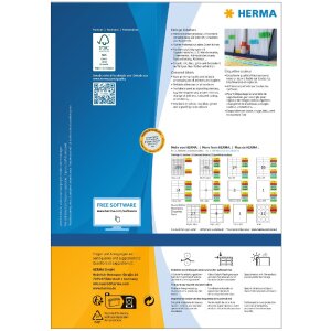 Etiquetas A4 azul 105x148 mm papel mate 400 unid.