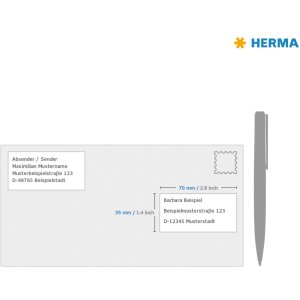 Etiquetas Premium A4, papel blanco 70x35 mm mate 2400 unid.