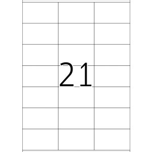 Etiquetas Premium A4, papel blanco 70x42 mm mate 2100 unid.