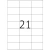 Etiquetas Premium A4, papel blanco 70x42 mm mate 2100 unid.