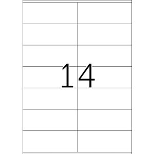 Etiquetas Premium A4, papel blanco 105x42 mm mate 1400 unid.