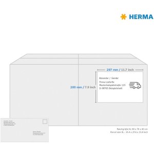 Etiquetas Premium A4, papel blanco 200x297 mm mate 100 unid.