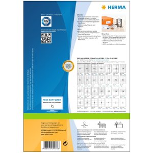 Etiquetas Premium A4, papel blanco 70x37 mm mate 2400 unid.
