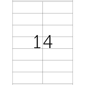 Etiquetas Premium A4, papel blanco 105x41 mm mate 1400 unid.