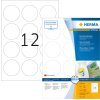 Etiquetas A4 blancas Ø 60 mm redondas Movibles-papel removible mate 1200 unid.