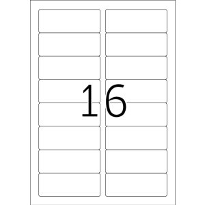Etiquetas para direcciones Premium A4, papel blanco 88,9x33,8 mm mate 1600 unid.