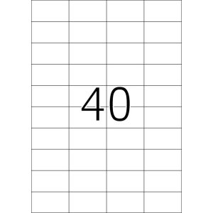 Etiquetas Premium A4, papel blanco 52,5x29,7 mm mate 8000 unid.