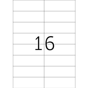 Etiquetas Premium A4, papel blanco 105x37 mm mate 3200 unid.