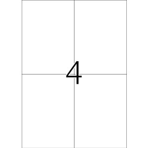 Etiquetas Premium A4, papel blanco 105x148 mm mate 800 unid.