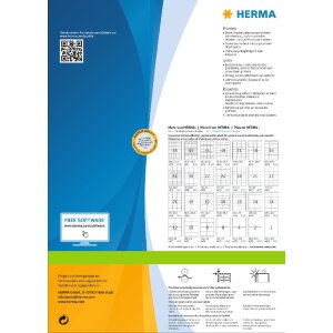 Etiquetas Premium A4, papel blanco 64,6x33,8 mm mate 4800 unid.