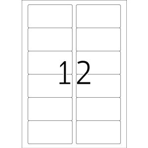 Etiquetas de dirección Premium A4, papel blanco 88,9x46,6 mm mate 1200 unid.